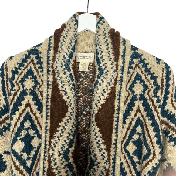 Ralph Lauren Denim & Supply Vintage Aztec Pattern Belted Cardigan Size XS - Picture 4 of 10